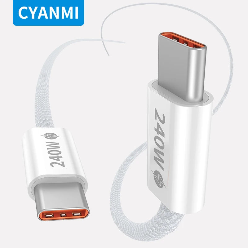240W USB C to USB C Cable, USB C to Type C Fast Charging Cable for MacBook Pro, iPhone15/15Pro/15Plus/15ProMax, iPad Pro 2020