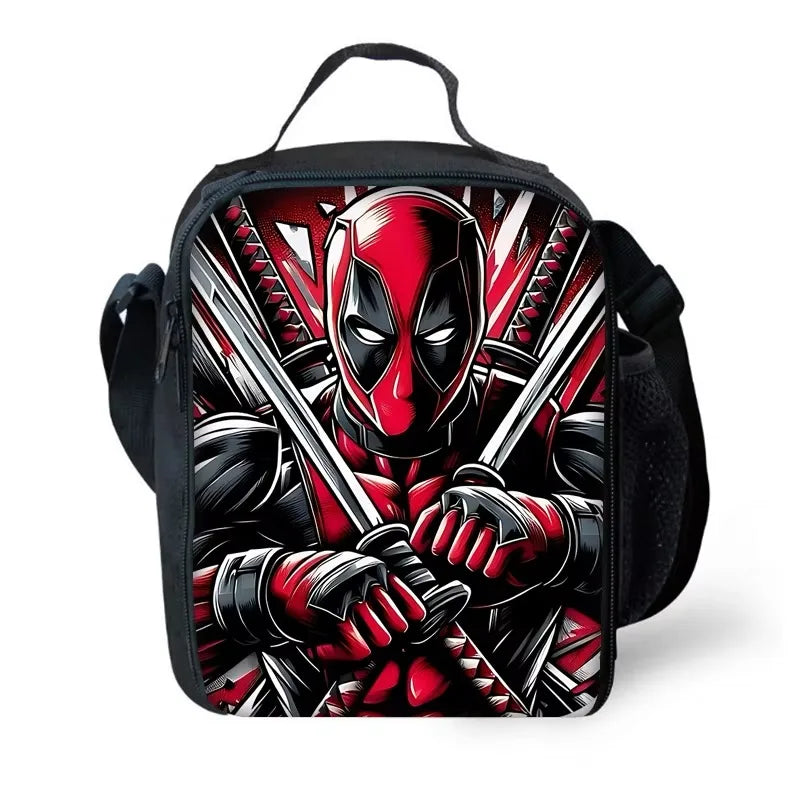 3 pcs set Deadpools Super Heroes Child School Backpack with Lunch Bags ,Pencil Bags ,School Bags for Boys Girls Best Gift
