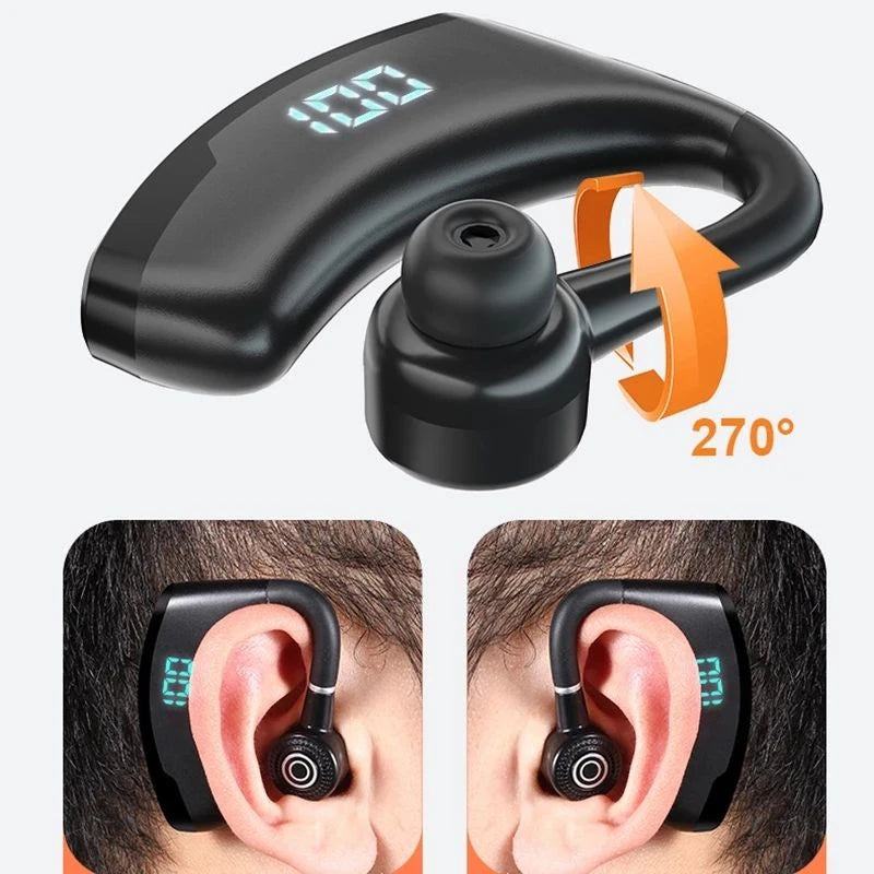 Bluetooth Earphone Wireless Headphones Waterproof Stereo Hanging Ear Business Headset  Long standby Bass Earbuds Sports Noise HD - iBrightCS