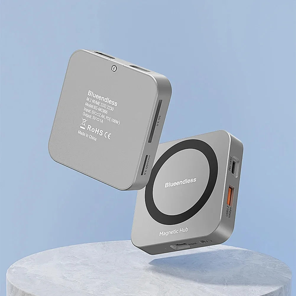 8-IN-1 Magnetic Enclosure 10Gbps SSD Case USB C