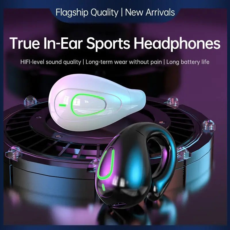 Mini Ear-Clip Wireless Headset HIFI Bass Music Earring Bluetooth Earphone Single Sport Headphone With Mic Touch Business Earbud