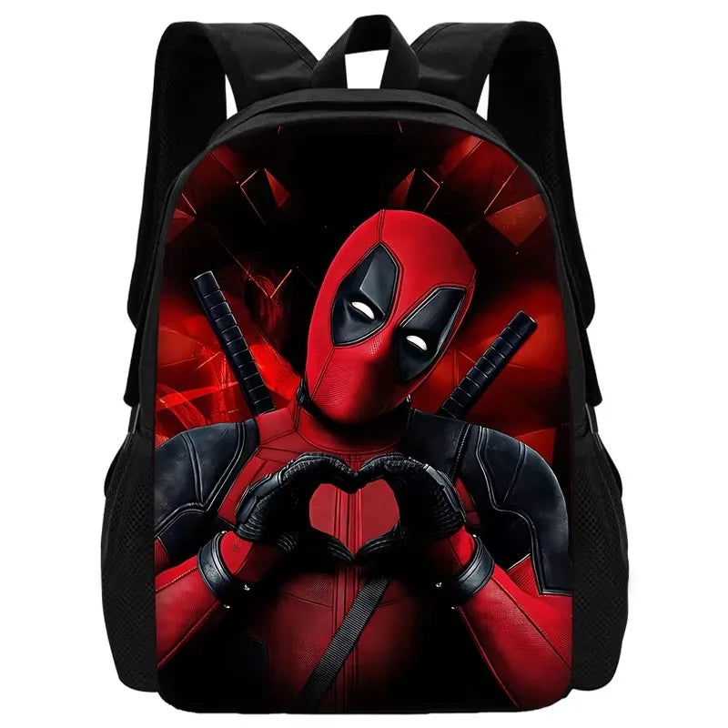 3 pcs set Deadpools Super Heroes Child School Backpack with Lunch Bags ,Pencil Bags ,School Bags for Boys Girls Best Gift