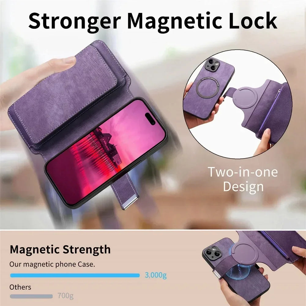 2 in 1 Detachable Wallet Phone Case - iPhone 16 15 14 Plus 13 12 11 Pro  & XS Max XR 7 8 Plus