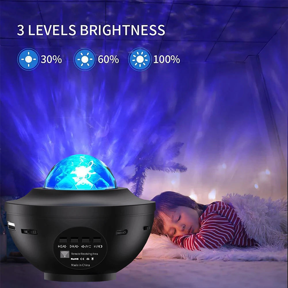 Galaxy Star Projector Bluetooth Speakers Night Light Timer Remote Control Room Decor LED Night Lights for Bedroom Decor