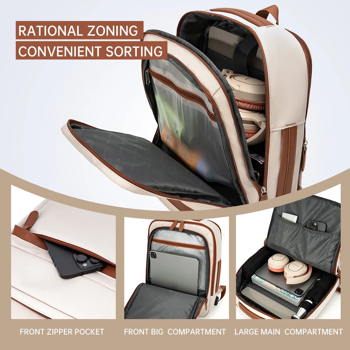 High-Quality USB Rechargeable Waterproof Backpack for Men & Women – Large Laptop Backpack, Unisex School & Youth Bag