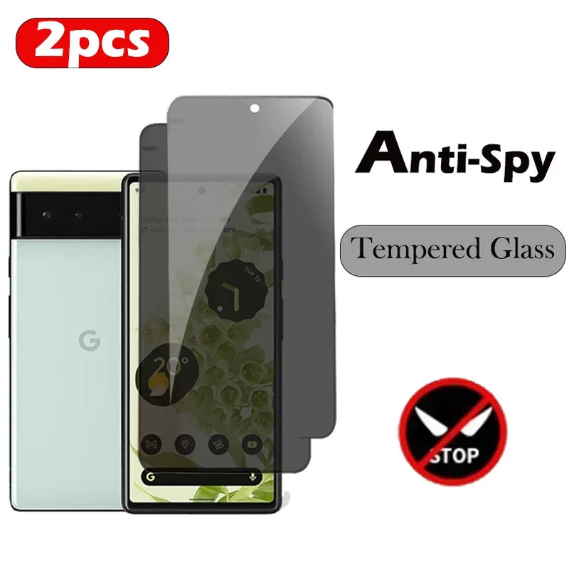 2PC Anti Spy Screen Protector  Glass - Google Pixel 5, 6, 7, 8 Pro