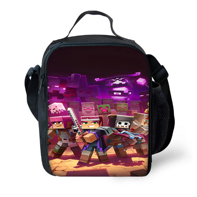 Child School Cartoon For M-My W-Worlds Backpack with Lunch Bags ,Pencil Bags ,School Bags for Boys Girls Best Gift