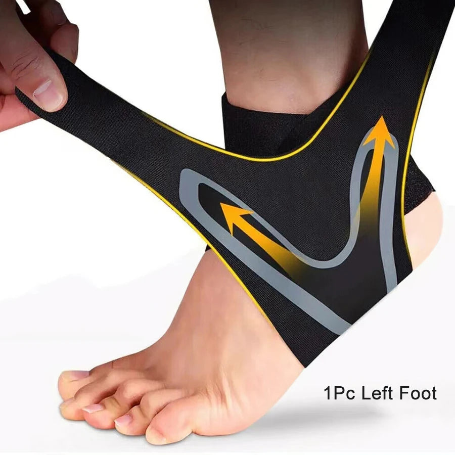 1 Pc Ankle Brace Support Compression Sleeve Elastic Plantar Fasciitis Pain Relief Foot Bandage Protective Wrap Sports Socks - iBrightCS