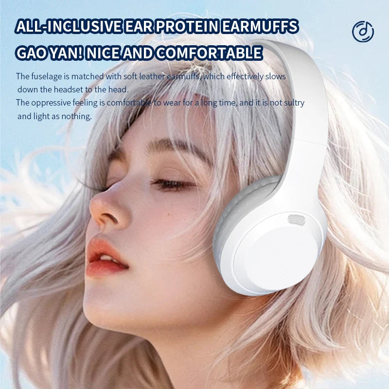 JBJW DR-10 Stereo Bluetooth Headphone Bluetooth 5.3 Immersive Sound Noise Reduction HD Call Microphone 24-hours Battery Headset