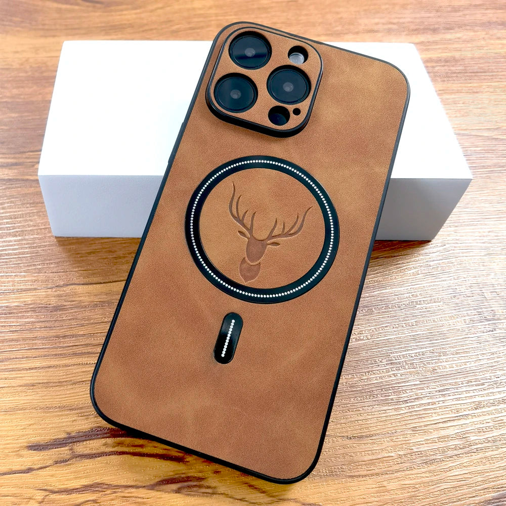 Leather Deer Case - iPhone 16 15 14 13 12 11 Pro Max