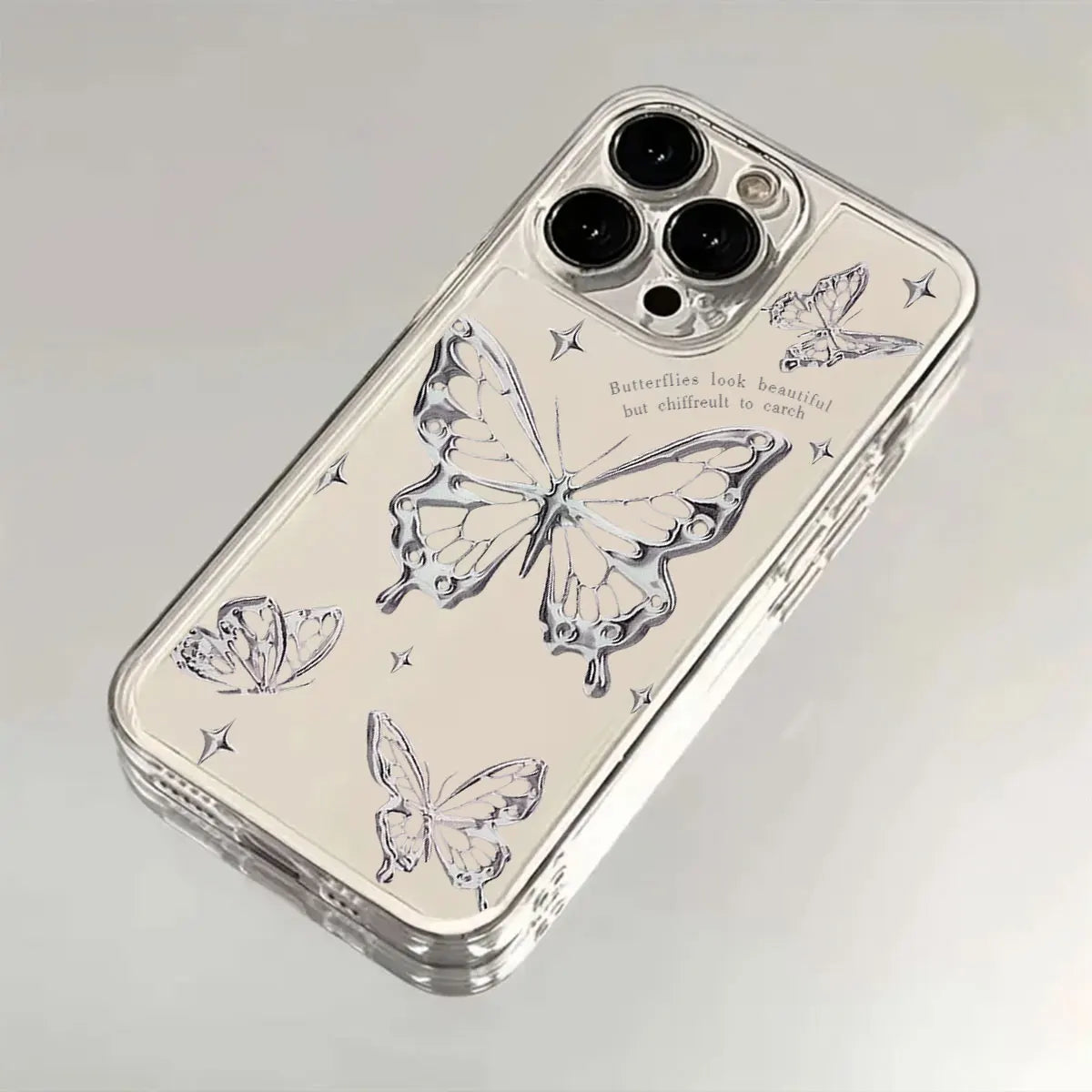 Luxury Butterfly Glitter Clear Phone Case - iPhone 12 13 Pro Max