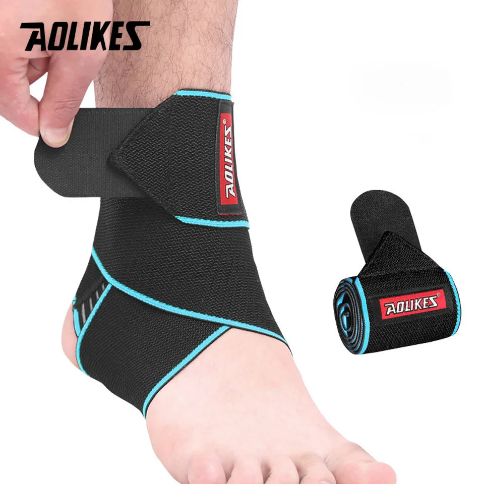 AOLIKES 1 PCS Elastic Silicone Ankle Support Brace Strap Basketball Football Ankle Brace Wraps, Adjustable Ankle Stabilizer - iBrightCS