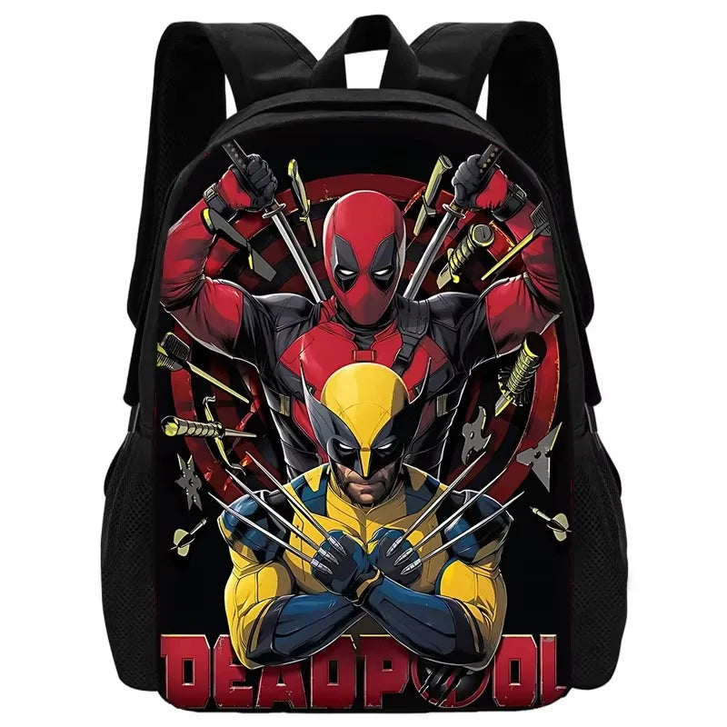 3 pcs set Deadpools Super Heroes Child School Backpack with Lunch Bags ,Pencil Bags ,School Bags for Boys Girls Best Gift
