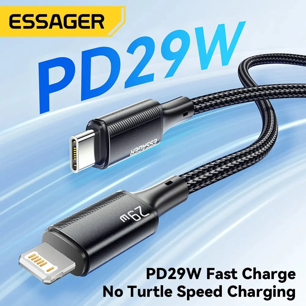 Type C Cable For iPhone 14 13 12 11 Pro Max XS Xr PD 29W Fast Charge Charger Lightning Wire Cord For iPad Macbook
