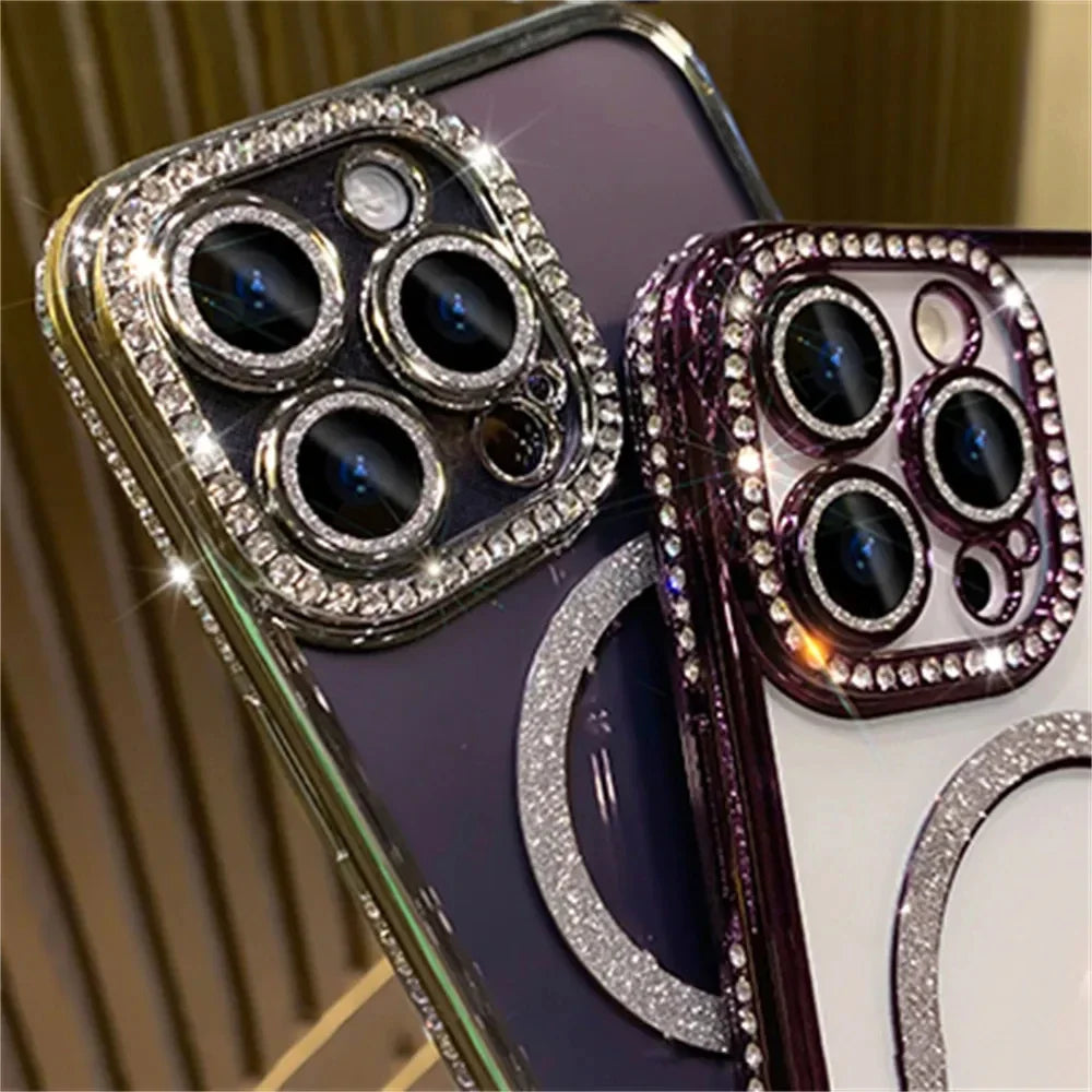 2024 New Fashion Glitter Diamond Transparent Case - iPhone 16 Pro Max