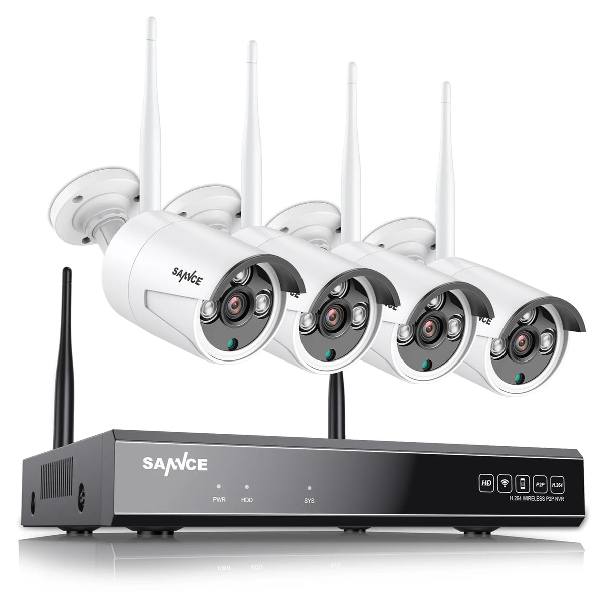 SANNCE 8CH FHD 3MP Wireless Video Security System 5MP NVR With 3MP Outdoor Surveillance IP Cameras Audio Recording AI Detection