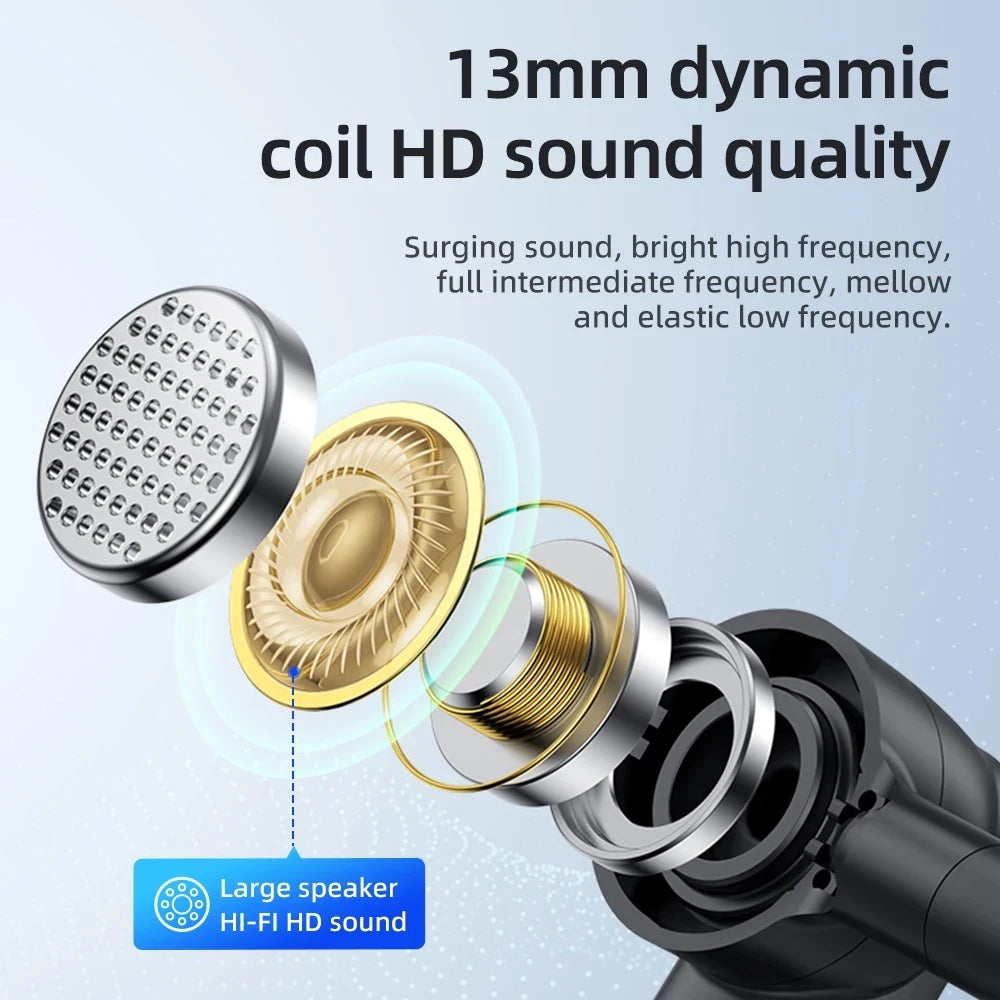 Wireless Bluetooth 5.4 Headset Ear-hook Single Ear Driving Headphone With Dual-Mic CVC8.0 Noise Cancelling Handsfree Earphones