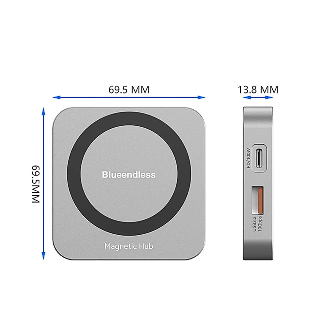 8-IN-1 Magnetic Enclosure 10Gbps SSD Case USB C
