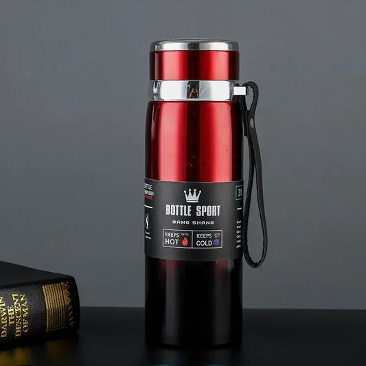 1000ml Thermal Water Bottle with Handle Vacuum Double Sports Bottle for Water Tea Coffee Insulation Cup Large Capacity Portable