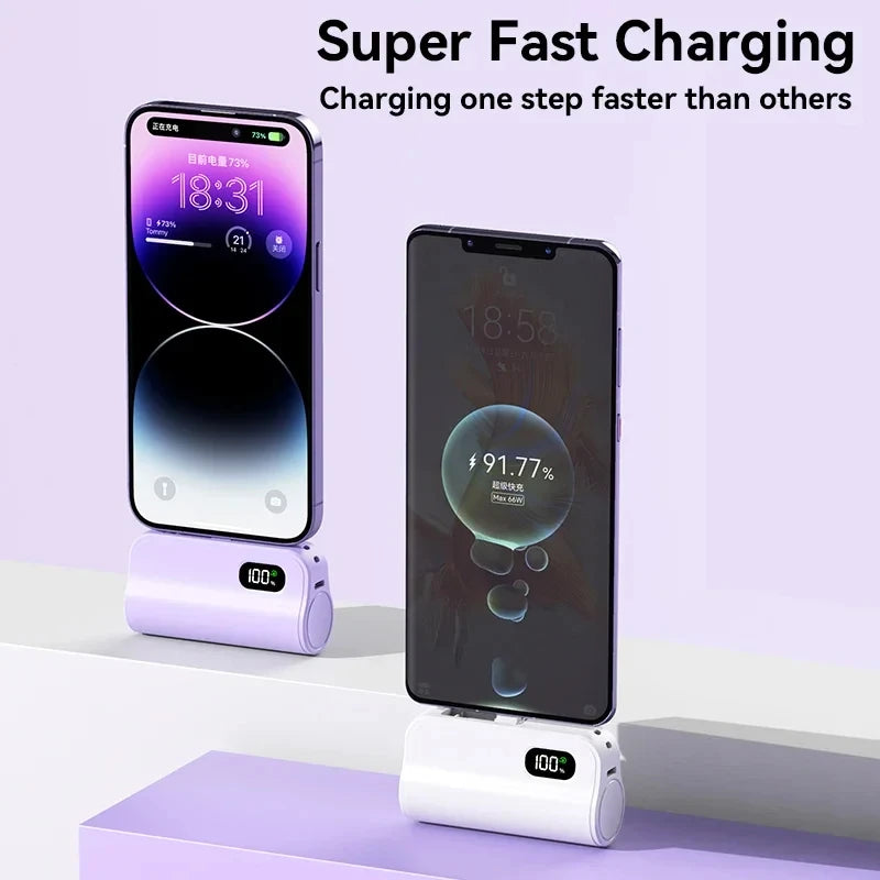 Mini Power Bank 50000mAh 2-in-1 Large Capacity Digital Display Portable Fast Charging External Battery for Iphone Samsung Xiaomi - iBrightCS