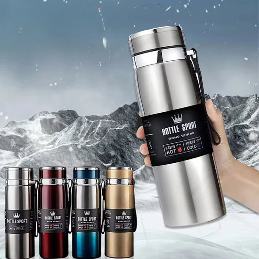800ml Thermal Water Bottle Thermos Vacuum Flask Double Stainless Steel Coffee Tea Insulated Cup Leakage-proof for Office