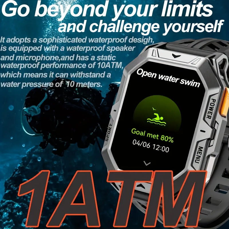 YAOCX 2025 New Men's Outdoor Sports Smartwatch with 2.13-inch High-definition AMOLED Screen, 100+sports Modes, 1000mAh Large Battery for Long Battery Life, IPX8 High Quality, Zinc Alloy Body, Built-in Compass/barometer/altime - iBrightCS