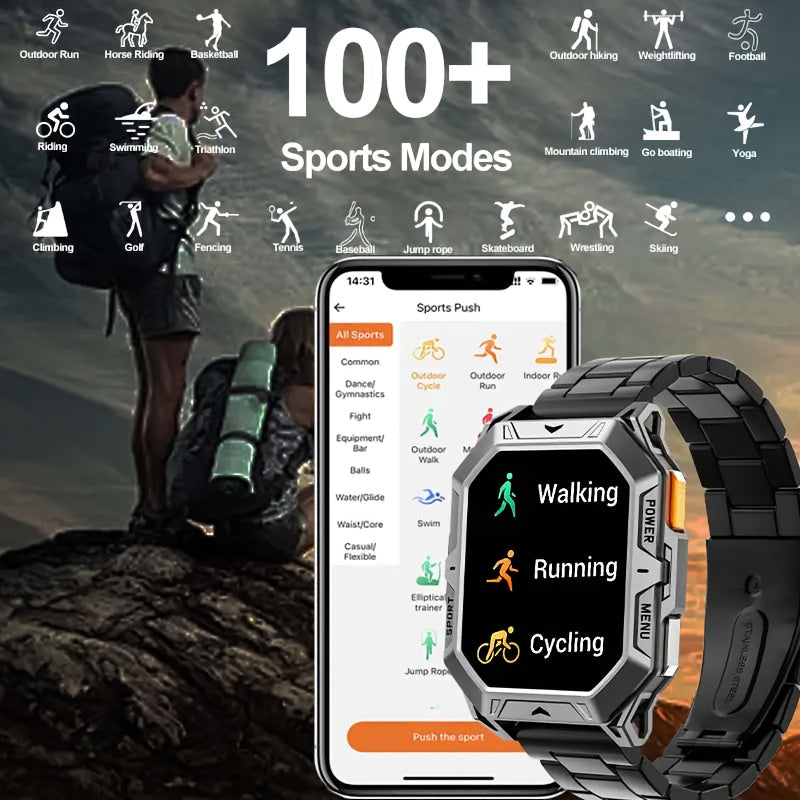YAOCX 2025 New Men's Outdoor Sports Smartwatch with 2.13-inch High-definition AMOLED Screen, 100+sports Modes, 1000mAh Large Battery for Long Battery Life, IPX8 High Quality, Zinc Alloy Body, Built-in Compass/barometer/altime - iBrightCS