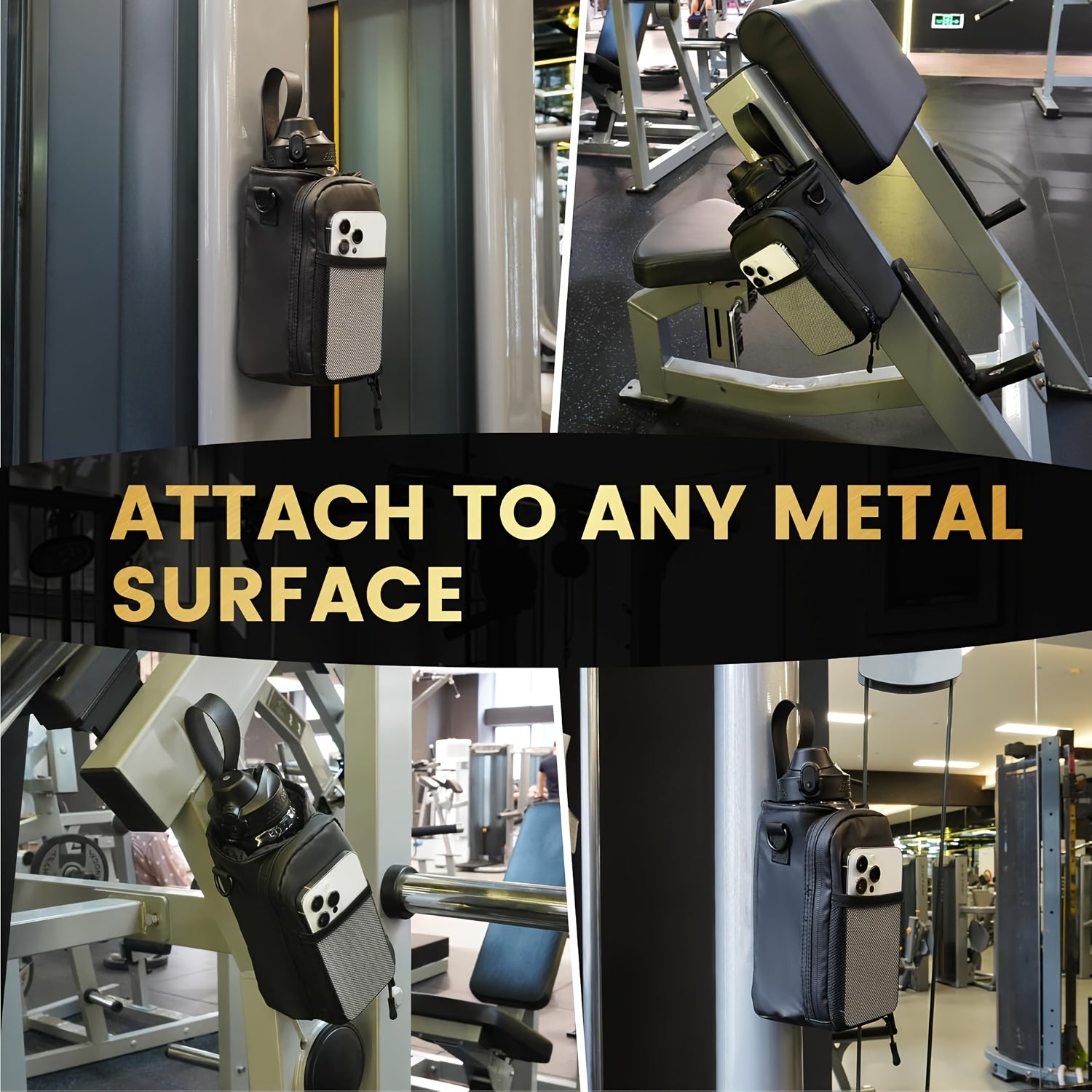 A Unisex Magnetic Balance Fitness Bag with Adjustable Crossbody Strap/magnetic Fitness Water Bottle Holder, Featuring a Water Bottle Holder with Phone Pocket, a Strong Magnetic Fitness Storage Bag, Magnetic Crossbody Bag, Wom