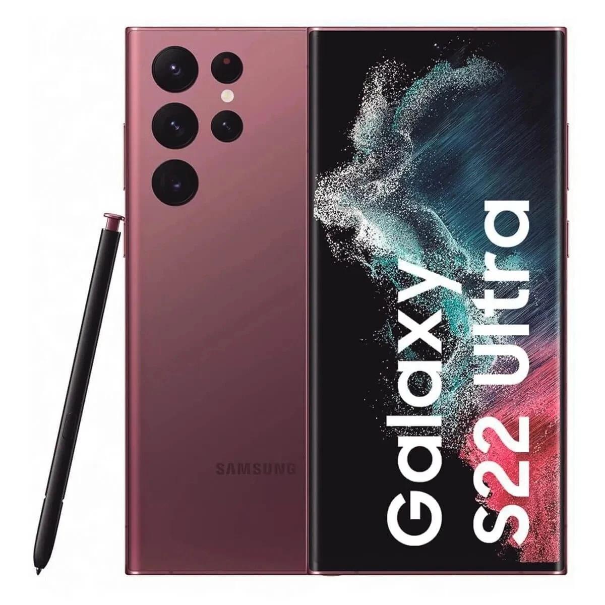 Samsung Galaxy S22 Ultra 5G 128GB (Burgundy) SM-S908U1 | Factory Unlocked | Brand New in Sealed Box | US Model | Android Smartphone with S Pen | Pro-Grade Camera | 6.8" QHD+ AMOLED Display | Snapdragon | Works with All Major