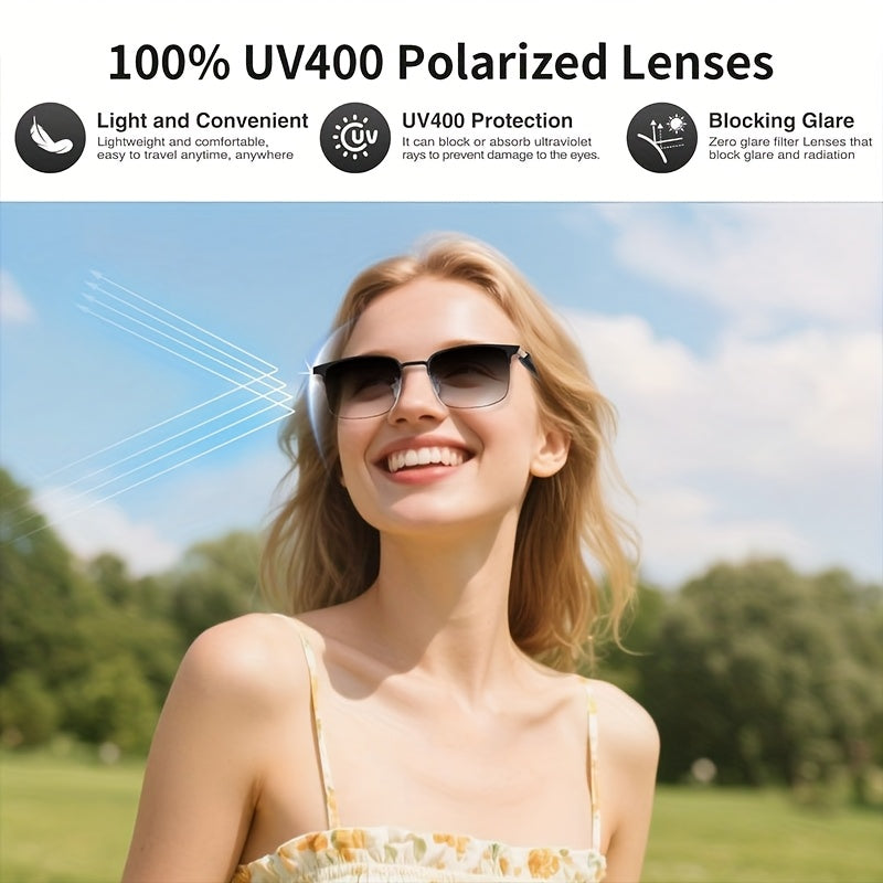 Photochromic Lens Smart Glasses, Equipped With Automatic Photosensitive Lens, Built-in Microphone And Speaker, High-Definition Voice Call And HiFi Sound Quality, Suitable For Sports, Driving, Fishing And Daily Home Wear, Suit