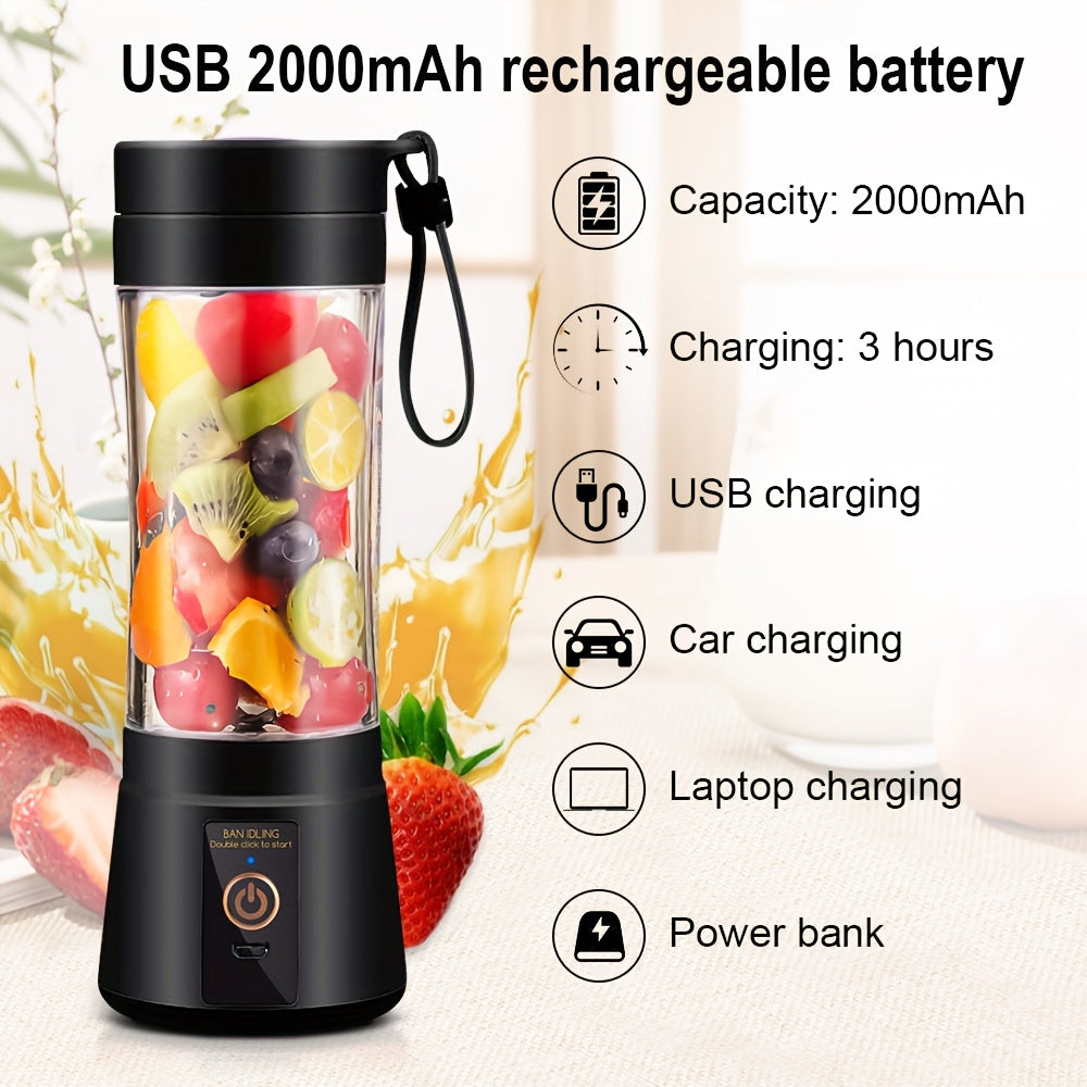 [12, 85/15, 22 Oz Rechargeable Mini Blender] Portable Usb Rechargeable Mini Blender & Juicer - 3 Modes, Digital Display, 6/12-Blade, Safety Lock, Food Grade PP, Easy Clean, Ideal for Travel - Fresh Juices Anywhere - iBrightCS
