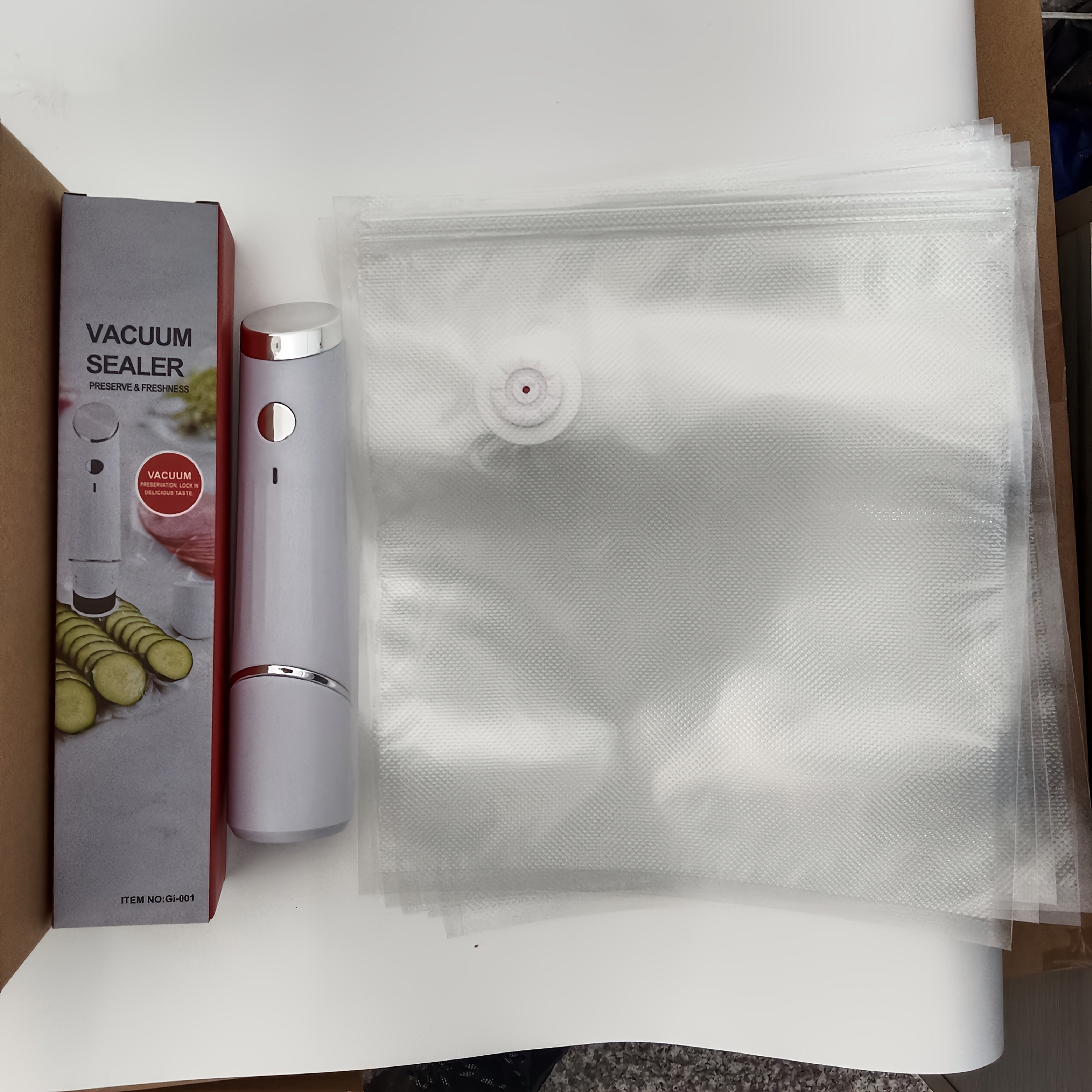 Compact Automatic Vacuum Sealer - Portable Food Preservation Device with USB Charging, 7W Power, Lithium Battery, Durable PP & ABS Material for Home Kitchen Use