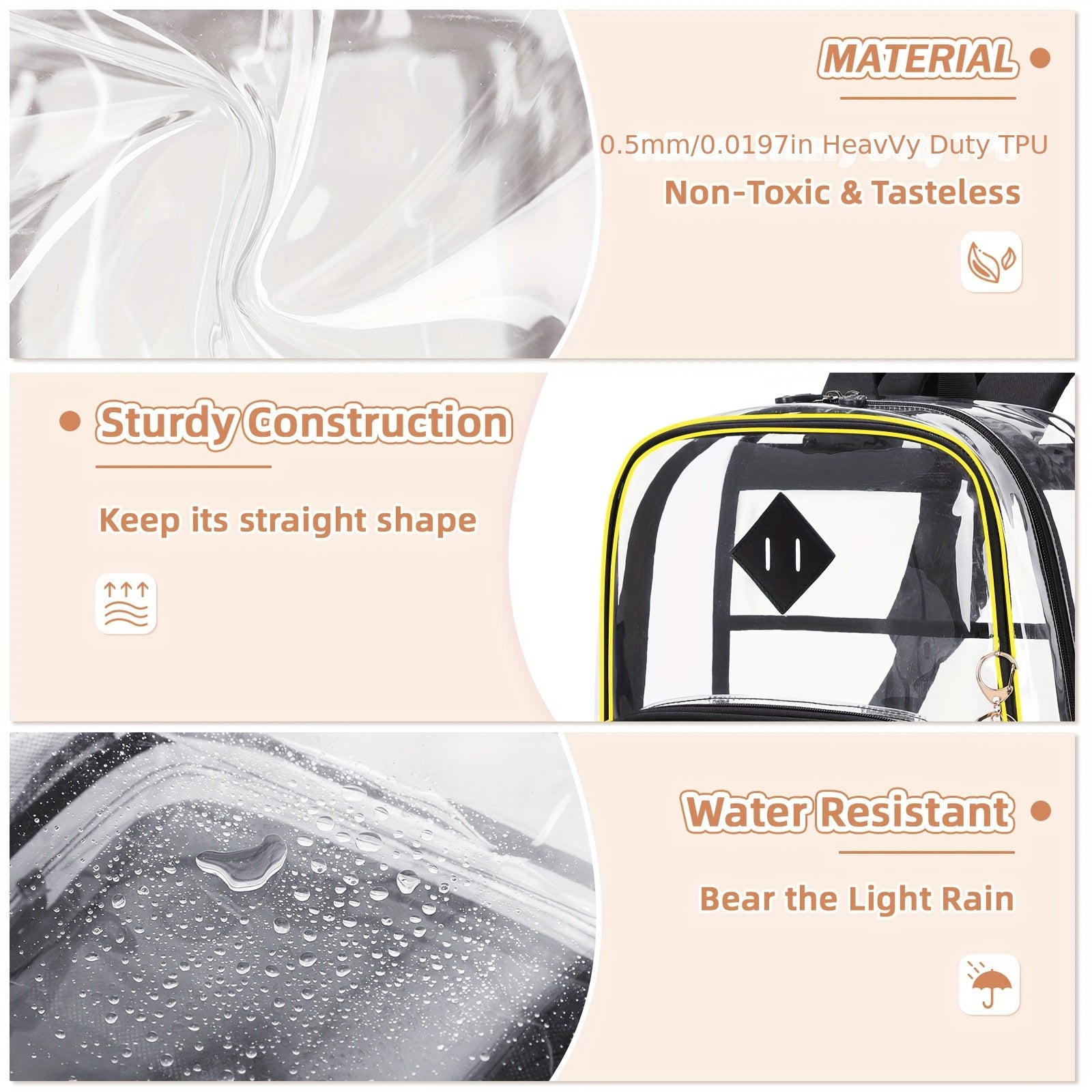 Backpacks Fashion Leisure Backpacks Go Out Transparent Student Backpacks TPU Multi-function Large Capacity Women'S Schoolbags - iBrightCS