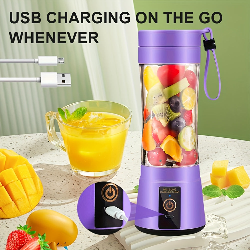 [12, 85/15, 22 Oz Rechargeable Mini Blender] Portable Usb Rechargeable Mini Blender & Juicer - 3 Modes, Digital Display, 6/12-Blade, Safety Lock, Food Grade PP, Easy Clean, Ideal for Travel - Fresh Juices Anywhere - iBrightCS