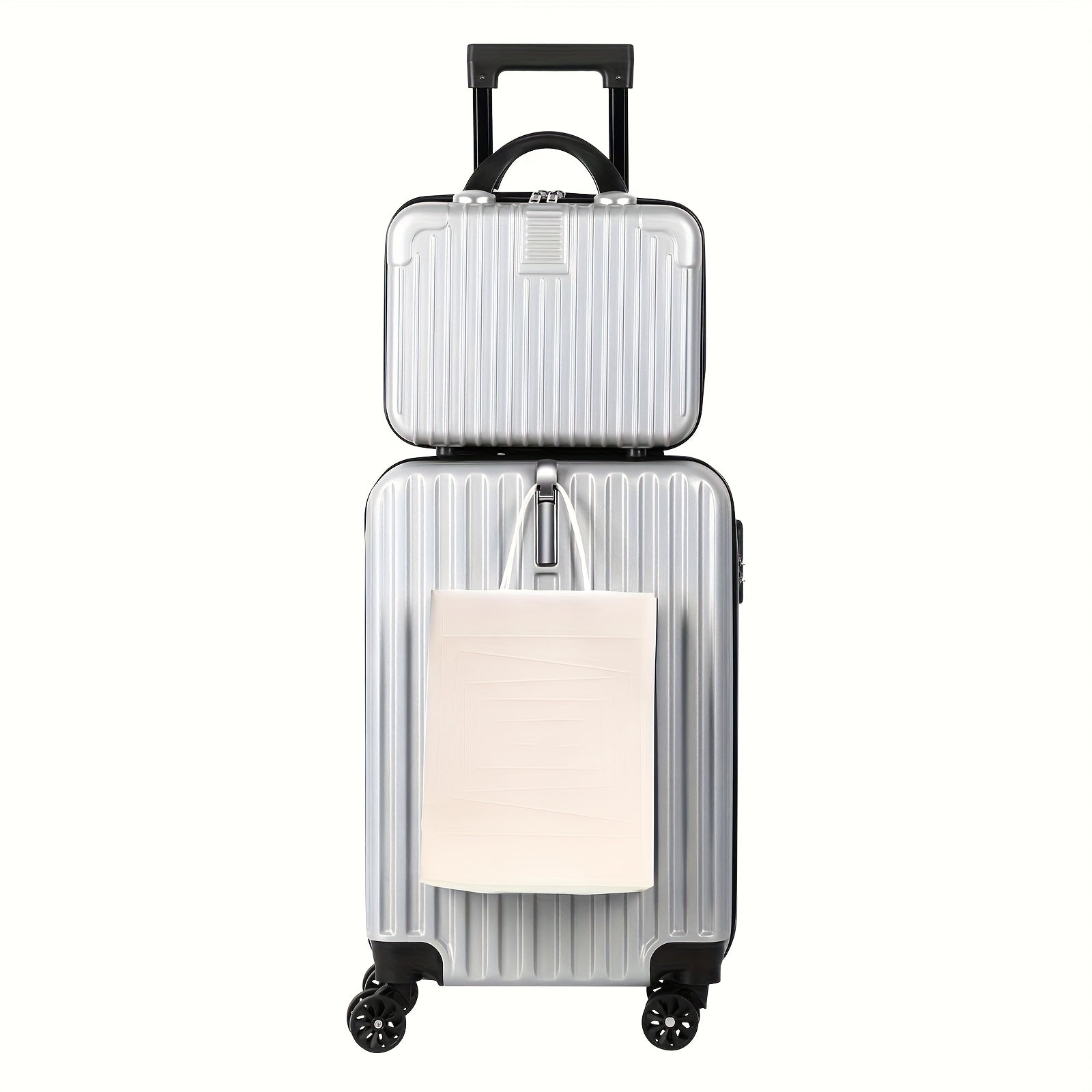 2pcs 14" And 20" Hardside Spinner Luggage Set, TSA-Approved Lightweight Carry-On Suitcases with 360° Wheels, Durable PC+ABS Shell for Business Travel, Weekend Trips And Airplane Use