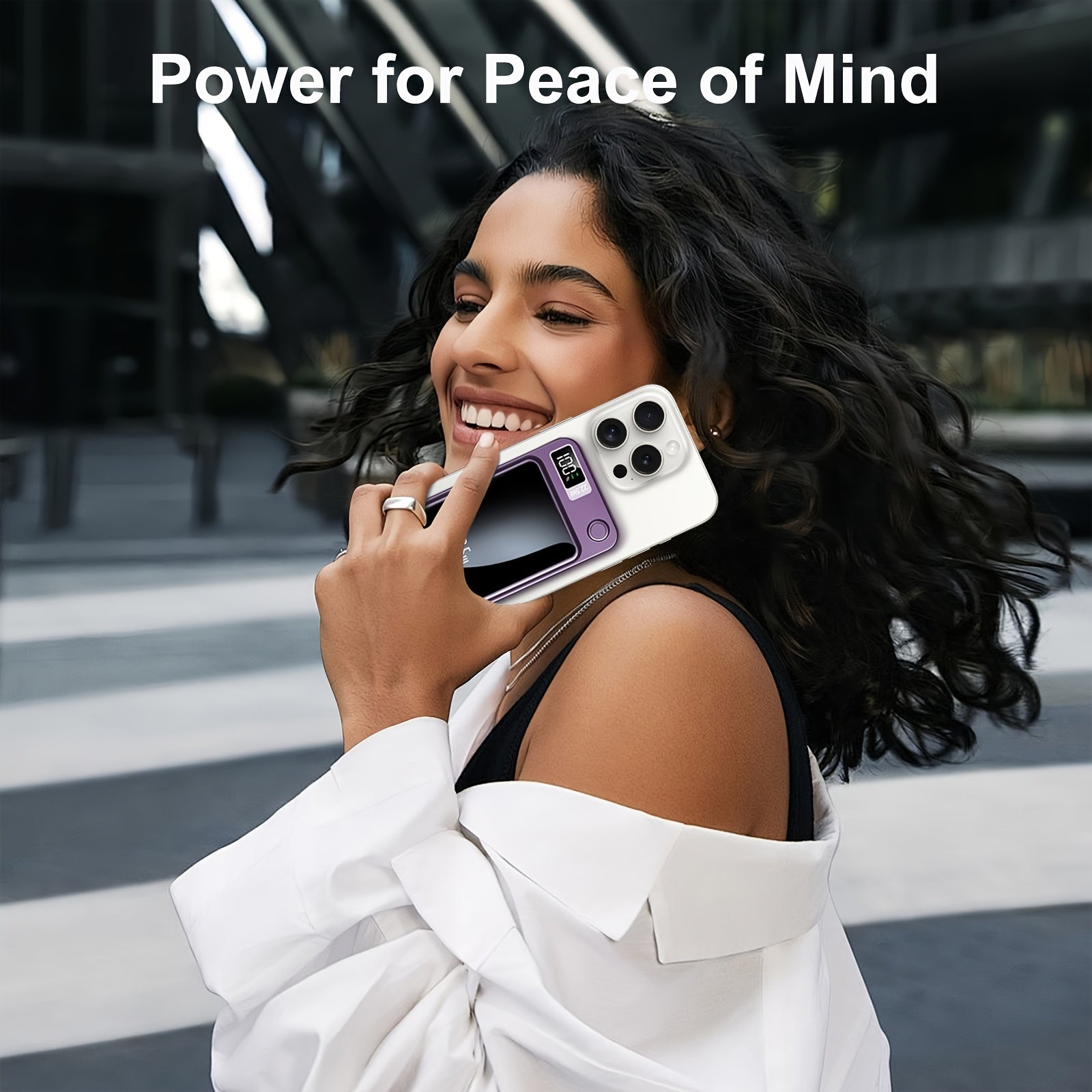 5000mAh Wireless Power Bank - 22.5W/PD20W Fast Charging Portable Battery Pack, with LED Power Display, And USB/Type-C Ports for iPhone 16/15 Pro/14 Max/13/12, for Android Phones, Outdoor Emergency Power Backup Battery Pack, C - iBrightCS