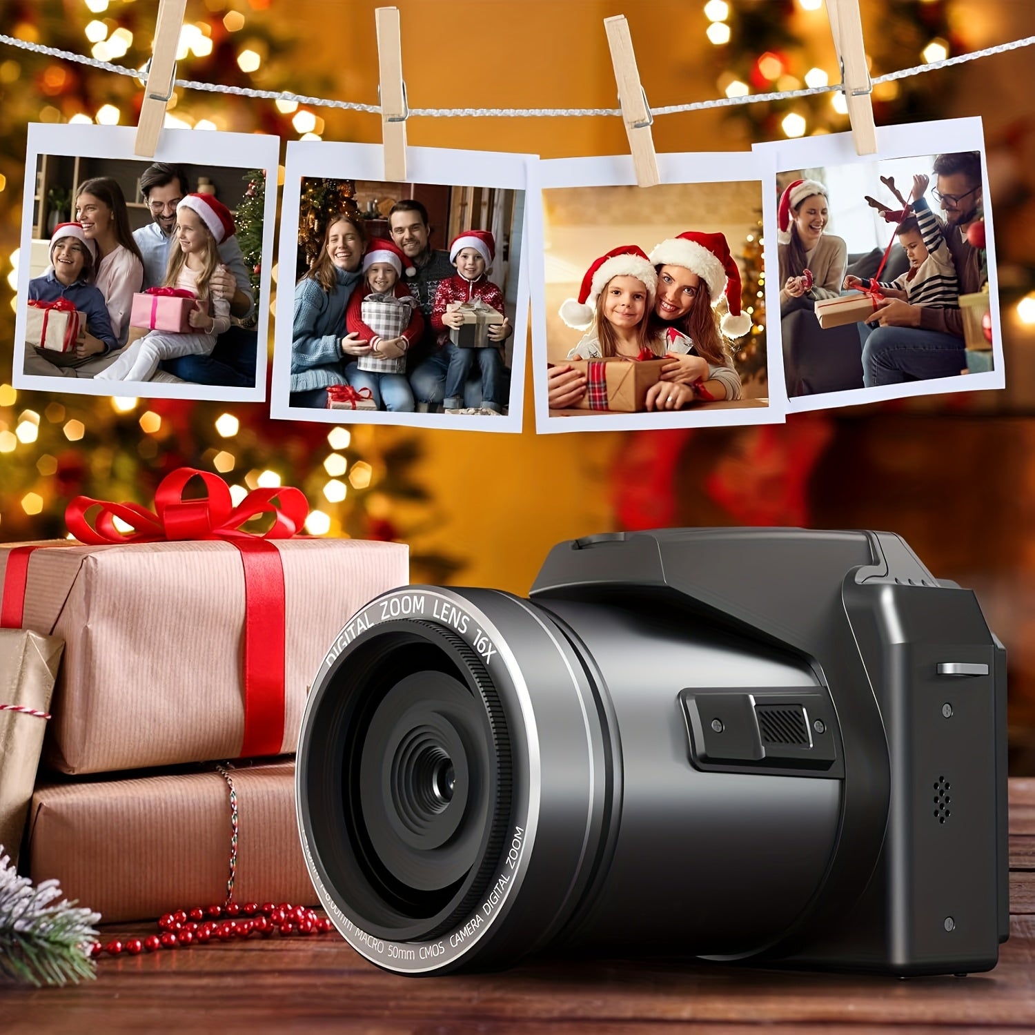 NBD 64MP Digital Camera for Photography, 5K Vlogging Camera for YouTube with 3" Flip Screen, 16X Digital Zoom, Autofocus, 2 Batteries, 32GB TF Card(S205, Black) - iBrightCS