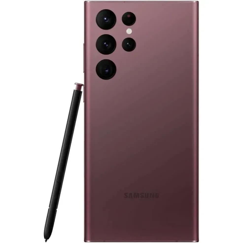 Samsung Galaxy S22 Ultra 5G 128GB (Burgundy) SM-S908U1 | Factory Unlocked | Brand New in Sealed Box | US Model | Android Smartphone with S Pen | Pro-Grade Camera | 6.8" QHD+ AMOLED Display | Snapdragon | Works with All Major