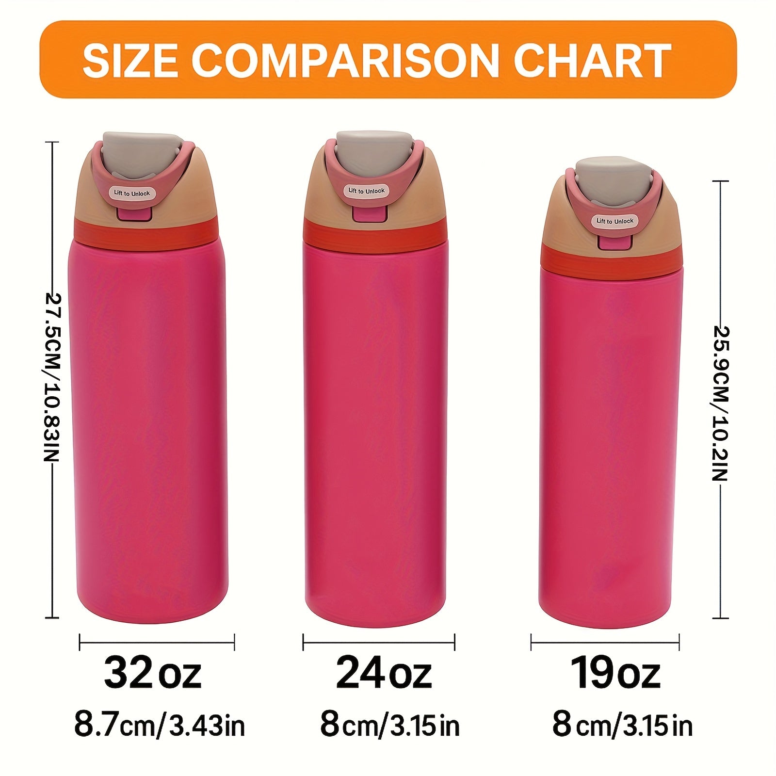 1pc 19/24/32oz Double-layer Insulated Cup, 304 Stainless Steel Flip-top Water Cup, 12 Hours Heat Retention/ 24 Hours Cold Retention, Leak-proof Design, Kitchen And Home Drink Cup