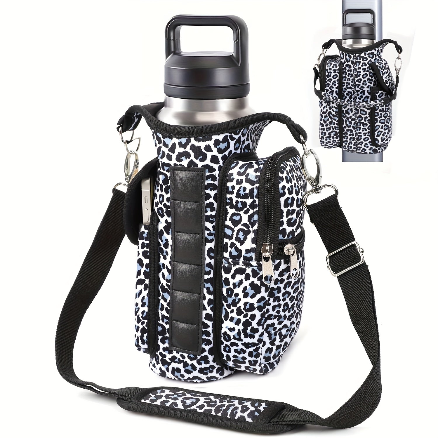 Multifunctional Fitness Magnetic Bag | Water Bottle Holder, Adjustable Shoulder Strap and Phone Pocket - Perfect for Gym and Outdoor Activities, Built-in 6 Magnets, Gym Accessory Organizer | Secure Zipper Pouch, Fitness Equip