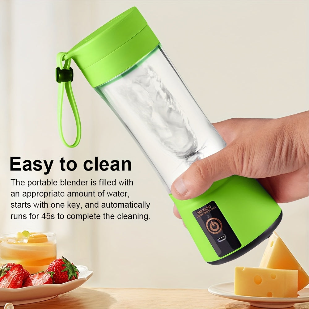 [12, 85/15, 22 Oz Rechargeable Mini Blender] Portable Usb Rechargeable Mini Blender & Juicer - 3 Modes, Digital Display, 6/12-Blade, Safety Lock, Food Grade PP, Easy Clean, Ideal for Travel - Fresh Juices Anywhere - iBrightCS