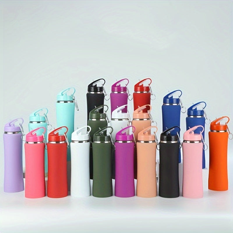 1pc Slim-Fit 304 Stainless Steel Insulated Water Bottle - Large Capacity, Double-Wall Vacuum Insulation for Sports, Cycling, Hiking & Fitness, Ergonomic Design with Carrying Strap, Multiple Colors Available, Hiking Hydration - iBrightCS