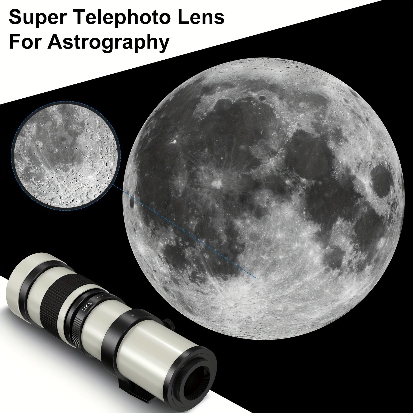 [Super Telephoto Lens] BENOISON Super Telephoto 420-800Mm F/8.3 Lens with T-Mount for Canon Nikon Sony Cameras