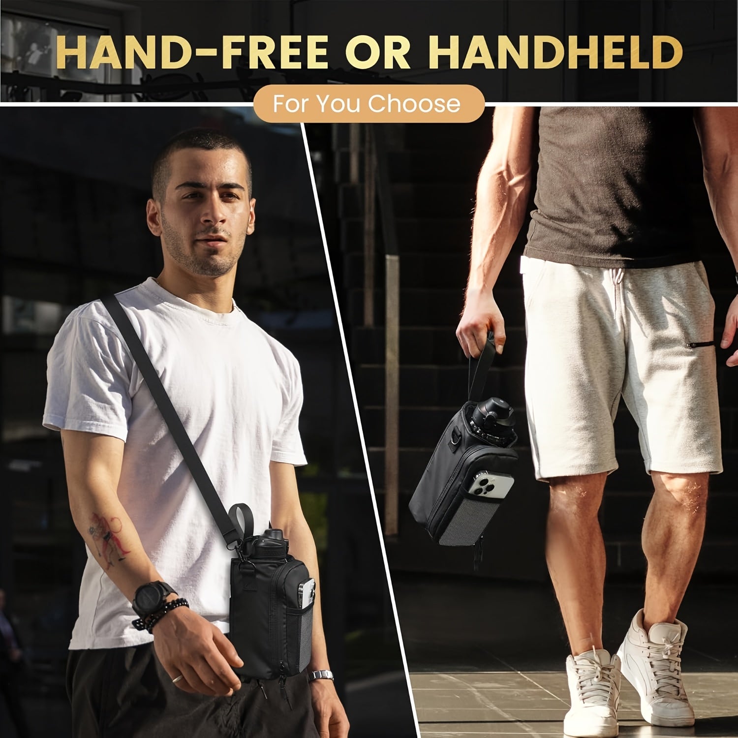 A Unisex Magnetic Balance Fitness Bag with Adjustable Crossbody Strap/magnetic Fitness Water Bottle Holder, Featuring a Water Bottle Holder with Phone Pocket, a Strong Magnetic Fitness Storage Bag, Magnetic Crossbody Bag, Wom