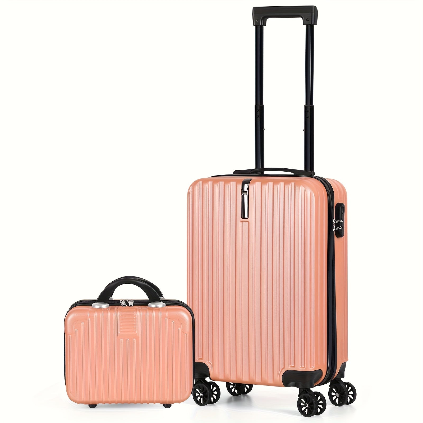2pcs 14" And 20" Hardside Spinner Luggage Set, TSA-Approved Lightweight Carry-On Suitcases with 360° Wheels, Durable PC+ABS Shell for Business Travel, Weekend Trips And Airplane Use