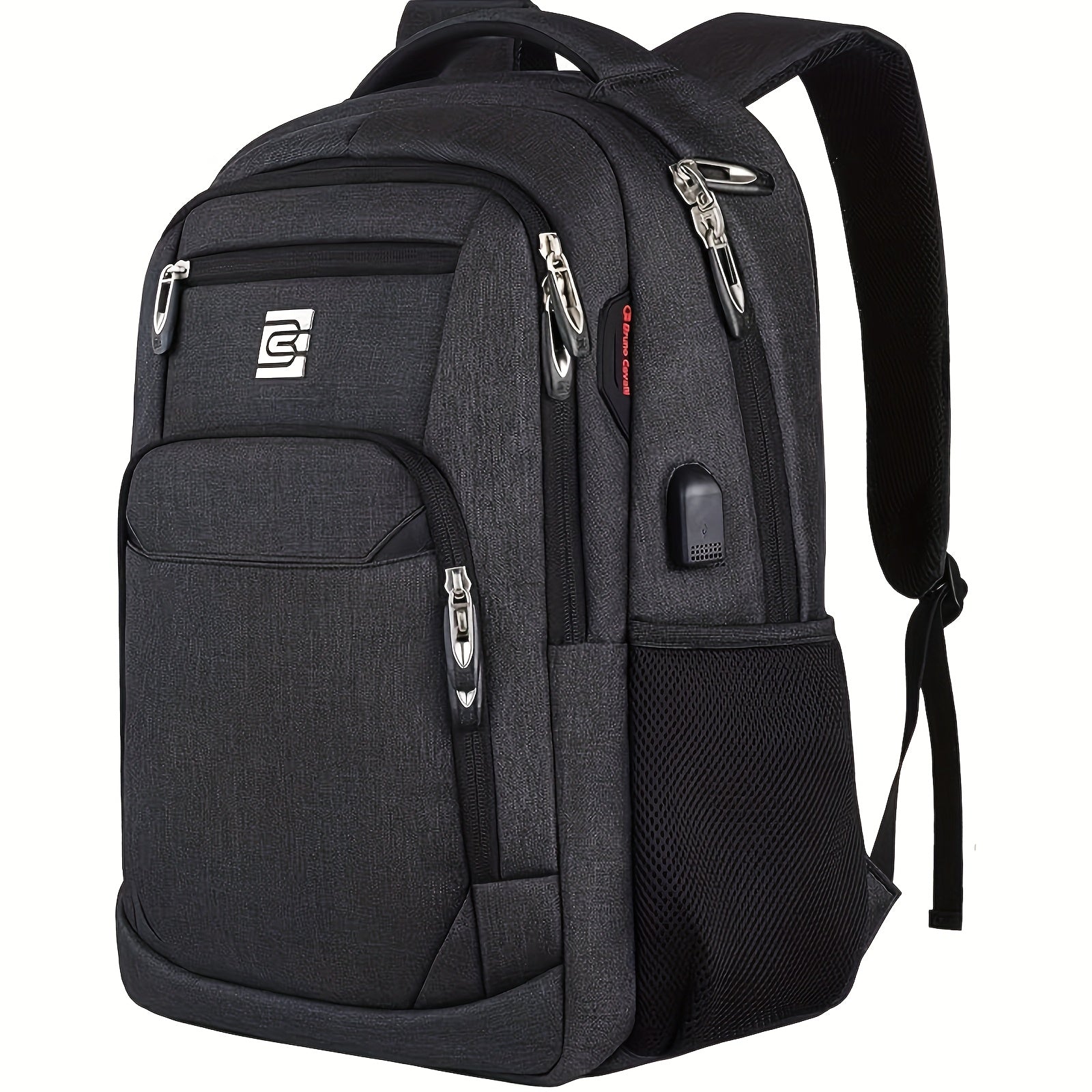Laptop Backpack for Men Women, Business Travel Laptop Backpack with USB Charging Port, College Bag Daypack for Work, Business Computer Backpack Bag Fit 15.6 Inch Laptop (Black, Blue, Light Grey 15.6 Inch)