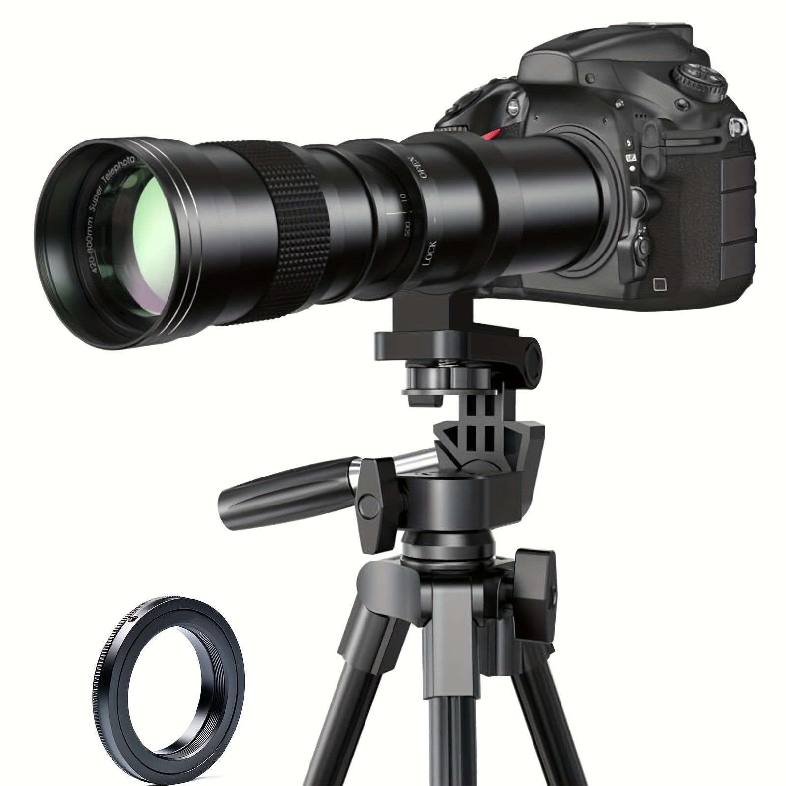Lightdow 420-800mm f/8.3 Manual Zoom Super Telephoto Lens + T-Mount for Canon Nikon Sony Cameras