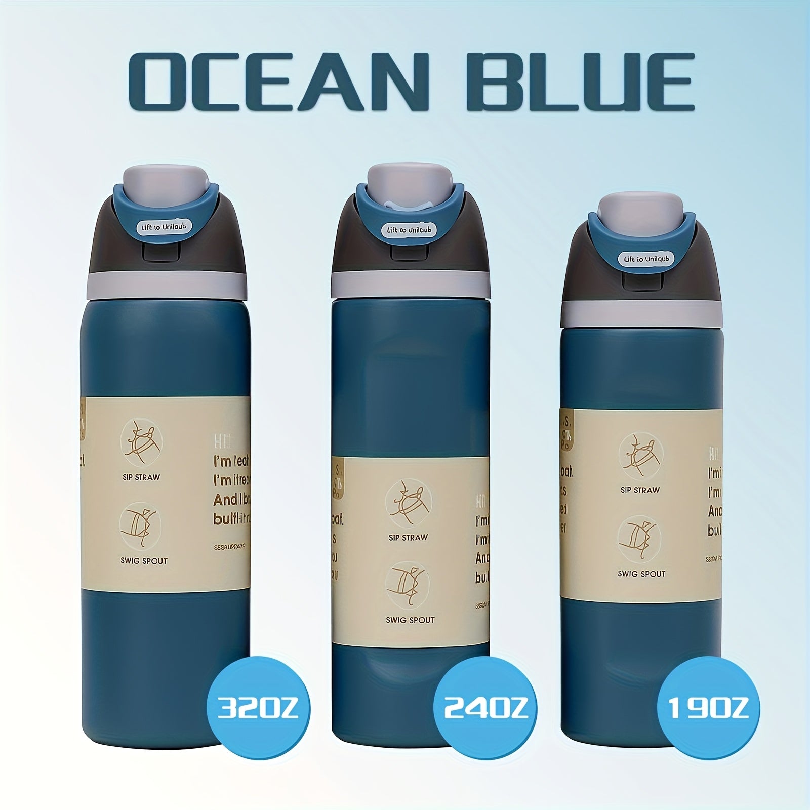 1pc 19/24/32oz Double-layer Insulated Cup, 304 Stainless Steel Flip-top Water Cup, 12 Hours Heat Retention/ 24 Hours Cold Retention, Leak-proof Design, Kitchen And Home Drink Cup