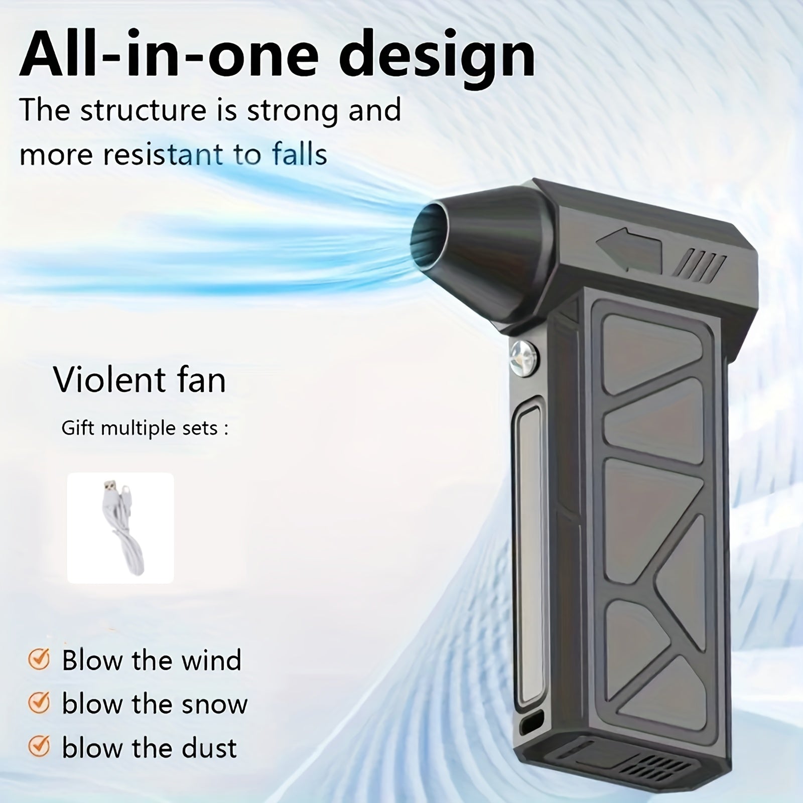 Compressed Air Blower - Mini Turbo Fan With Digital Display, 400000 Wireless Electric Cleaning Fan, Powerful Dust Removal For Keyboard And Computer, Dual Power USB/ Battery, Suitable For Home And Car Use, Handheld Turbo Fan C - iBrightCS